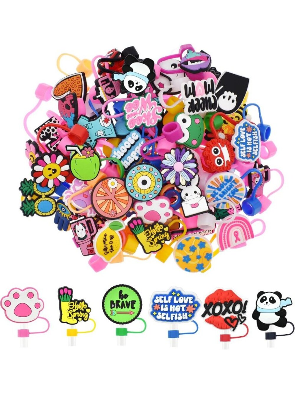 300 PCS Straw Covers for Tumblers - 10 MM Cap Toppers, Fun Drink Accessories